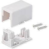LOGICO 50 Pack Surface Mount Box 1 Port Single Hole Keystone Jack Cat5e/Cat6 White