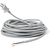 36 ft Vacuum Replacement Power Cord Fits Shark, Bissell, Eureka, Hoover | 17 AWG 12 Amp, 2-Wire Polarized Plug; Extra-Long Cord for Extended Reach Cleaning with Fewer Outlet Changes