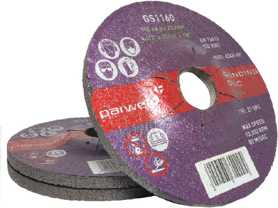 (PACK OF 10) Parweld 115mm Grinding Discs for Steel 115 x 6.0 x 22.2mm