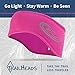 TrailHeads Womens Ponytail Headband - Moisture Wicking Hair Headband for Running, Winter, Workout - Athletic Headband Women - Berry/Reflective Silver