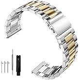 Nizonlaie Quick Release Stainless Steel Watch Band Matte Brushed Metal Watchband 14mm 16mm 18mm 20mm 22mm 24mm Universal Solid Stainless Steel Metal Smartwatch Bracelet Replacement Band for Men Women