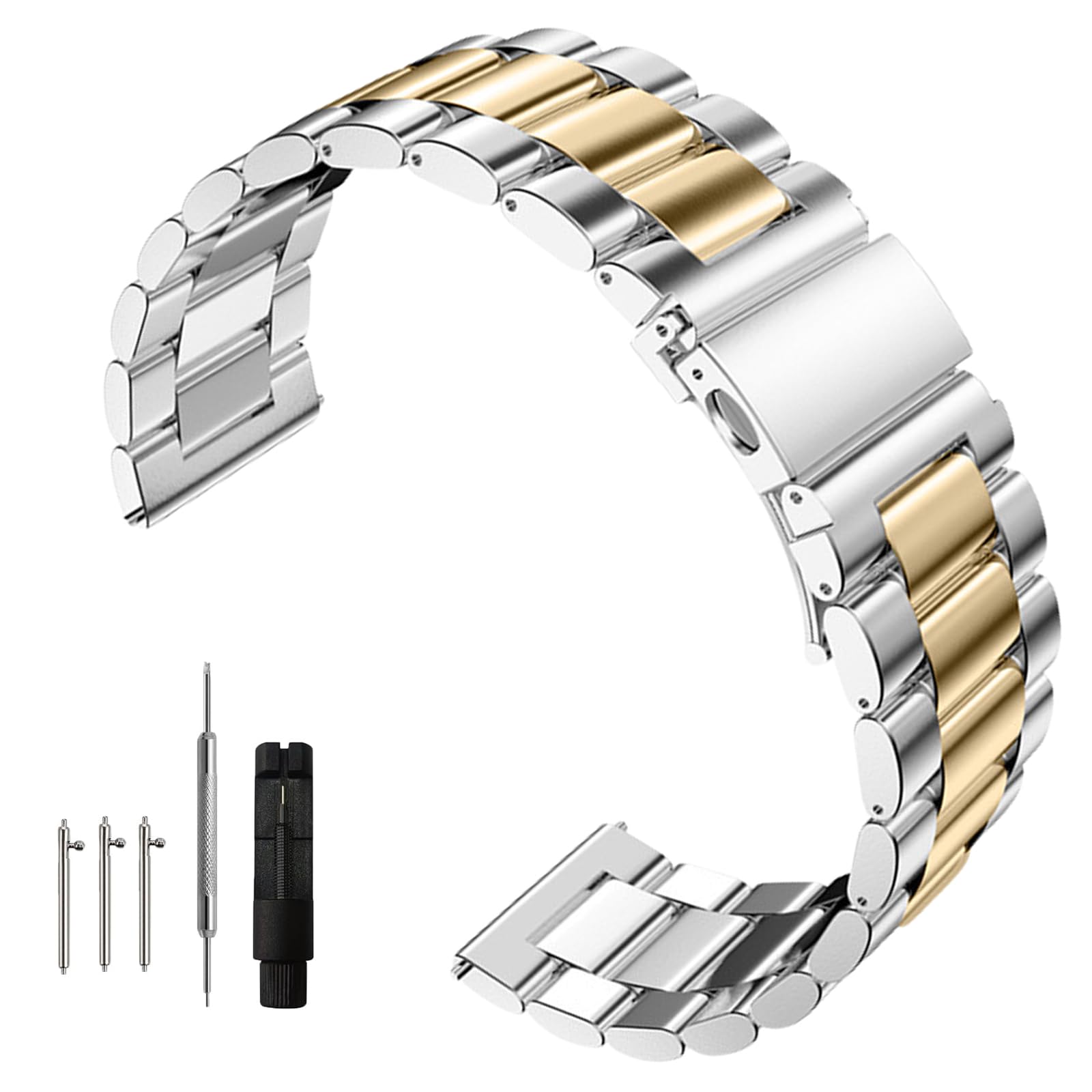 Photo 1 of Nizonlaie 22mm Stainless Steel Watch Band Quick Release Premium Matte Brushed Solid Metal Watch Bracelet 14mm 16mm 18mm 20mm 22mm 24mm Universal Stainless Steel Smartwatch Replacement Band Men Women