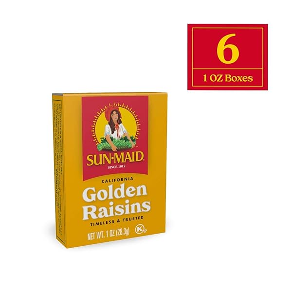 SUN-MAID NATURAL CALIFORNIA GOLDEN RAISINS (6 COUNT , PACK OF 1)
