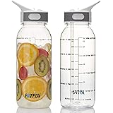 32oz Water Bottle,BPA Free Water Bottle with Motivational Time Marker Reminder Leak-Proof 1L Drinking Bottle Tritan Sports Bo