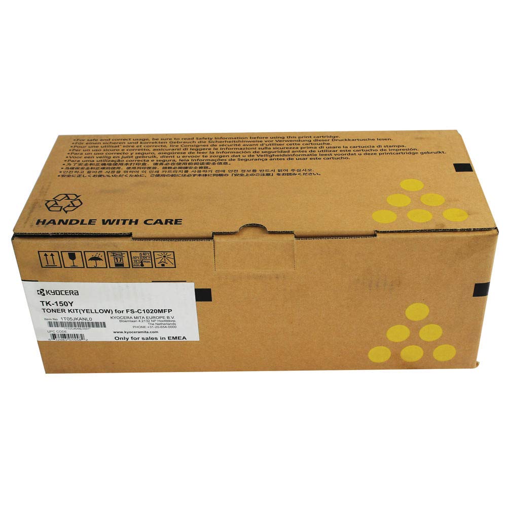 Kyocera Toner Cartridge TK-150 Y - YELLOW - 6.000 Pages High Capacity Genuine Premium Printer Toner - 1T05JKANL0 - 0T5JKANL - for FS-C1020MFP / FS-C1020MFP+