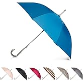 Totes Unisex Auto Open J-Handle Stick ECO Umbrella
