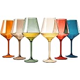 European Style Plastic Crystal, Stemmed Wine Glasses | Set of 6 | Acrylic Tritan Drinkware, Unbreakable Muted Color Shatterproof BPA-free, Reusable, Floating Pool & Indoor & Outdoor, Hand Wash 15oz