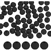 M METERXITY 50-Pack Silicone Beads 6mm Black Round Loose Rubber Beads Silicone Craft Smooth Ball Small Hole with 2mm for DIY Crafts/Bracelet/Necklace