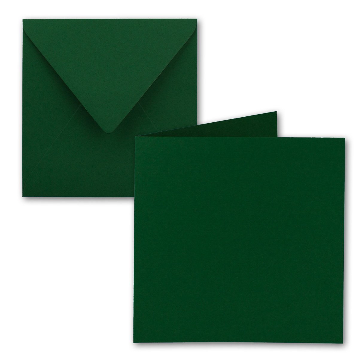 FarbenFroh by GUSTAV NEUSER 50x Square Folding Card Set 15 x 15 cm with envelopes Dark Green Wet Glue for Greeting Cards, Invitations & More