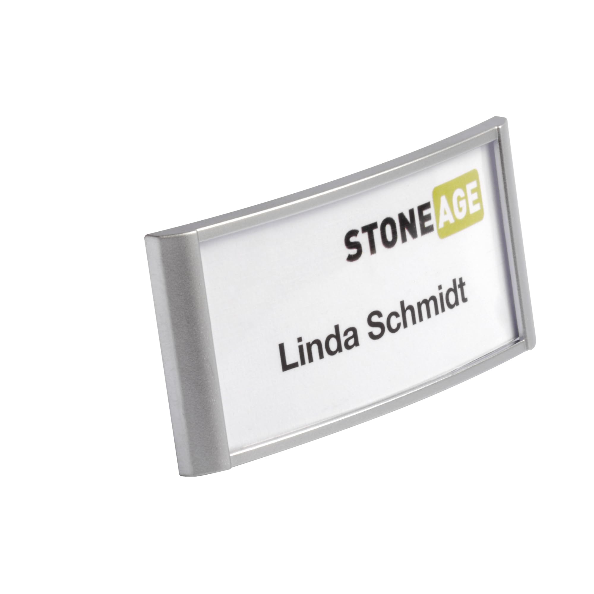 Durable 854223 Classic Name Badge with Magnet 34 x 74 mm - Silver (Pack of 10)