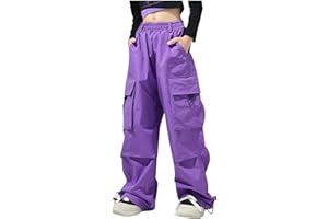 CETHRIO Cargo Pants for Girls 10-12 Summer Trendy Cute High Waisted Workout Hiking Pants Casual Baggy Quick Dry Boy Joggers