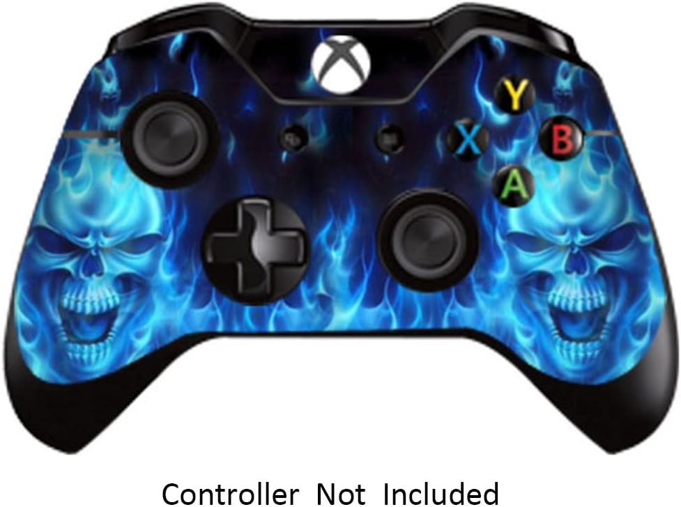 Skins Stickers for Xbox One Games Controller - Custom Orginal Xbox 1 Remote Controller Wireless Protective Vinyl Decals Covers - Leather Texture Protector Accessories - Blue Daemon