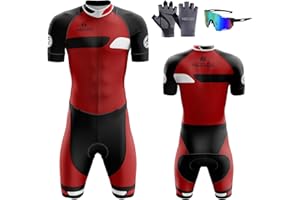 HECLOK Men's Cycling Skinsuit,One Piece Trisuit Bike Top Short,Men Triathlon Suit Best for Ironman Racing Tri Suit