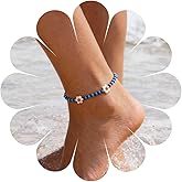 Xduargs Boho Daisy Bead Ankle Bracelet Yellow Daisy Foot Chain Vintage Seed Beads Ankle Chain Adjustable Flower Link Bracelet Accessories for Women
