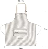 Vicloon Unisex Adjustable Bib Apron 2 Pcs with 2 Pockets Black White view 2