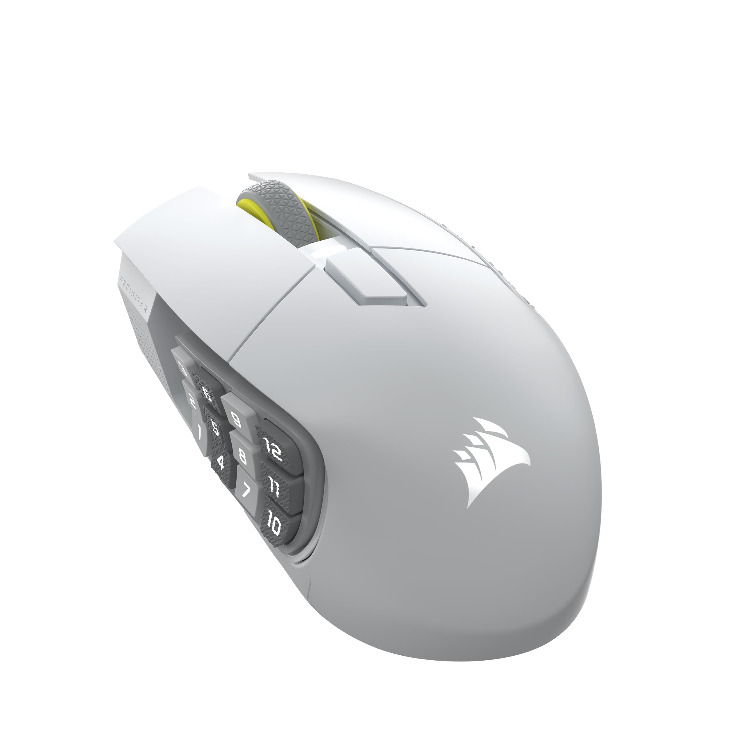 Photo 1 of Corsair Scimitar Elite Wireless SE MMO PC Gaming Mouse – 33,000 DPI, 16 Programmable Buttons, Key Slider, Elgato Virtual Stream Deck, 1,000Hz Polling, Up to 150-Hour Battery – White