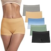DEEP TOUCH Womens Boy Shorts Underwear Boyshort Panties Ladies Panties Nylon Panty Sleep Boxer Briefs 5 Pack