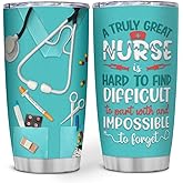 wowcugi Nurse Gifts A Truly Nurse Is Hard To Find Tumbler Stainless Steel Insulated Travel Coffee Cup 20oz Christmas Graduation RN CNA LNP Nurses Appreciation Gift Women Men