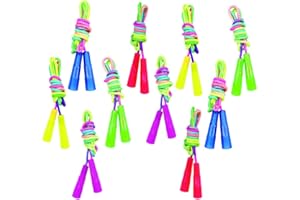 BAAXXANGO 10 pcs Rainbow Jump Rope Set Durable Nylon Skipping Ropes,Safty Vibrant Jumping Ropes for Girls or Boys Physical Education Skipping Rope(7.2 Feet)
