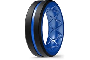 Egnaro Silicone Ring Men 1/4/6 Multipack Breathable Mens Silicone Rubber Bands Wedding Rings for Men Engagement Bands - 8mm Width 2mm Thickness