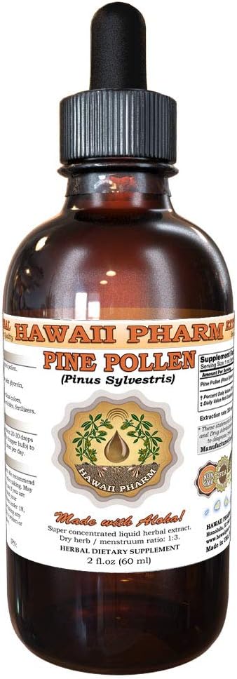 Pine Pollen, Song Hua Fen (Pinus Sylvestris) Tincture, Dried Pollen Liquid Extract, Pine Pollen, Herbal Supplement 2 oz