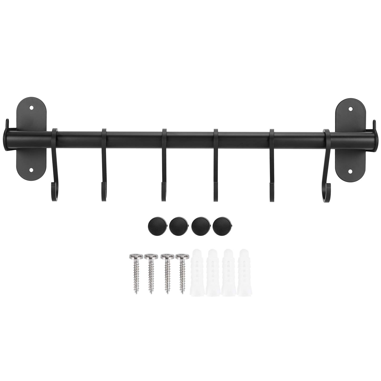 Photo 1 of Wall?Mounted Storage Holder, 40cm Kitchen Utensil Hanging Rail Kit with 6 Hooks Hanger, Space Aluminum Rack Organizer for Household