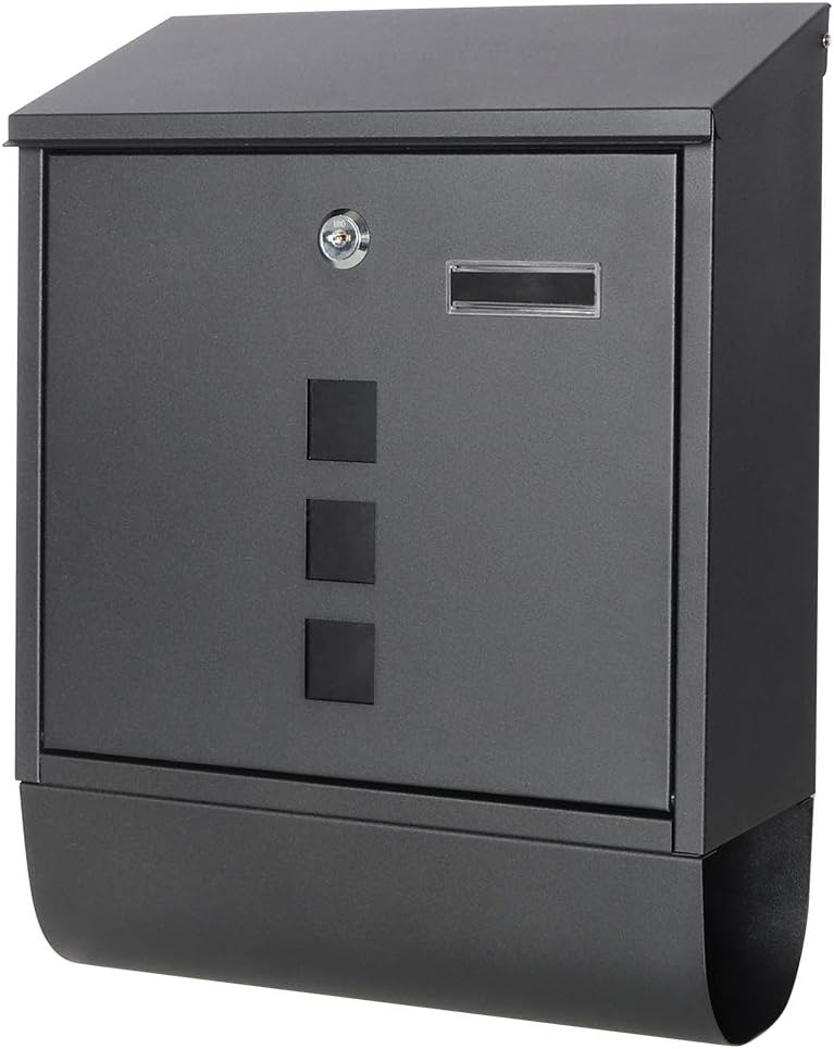 Locking Mailbox Wall Mounted Vertical- Jssmst mailboxes with Key Lock Large Capacity, 15.3 x 12 x 4.7 Inch SM-2203