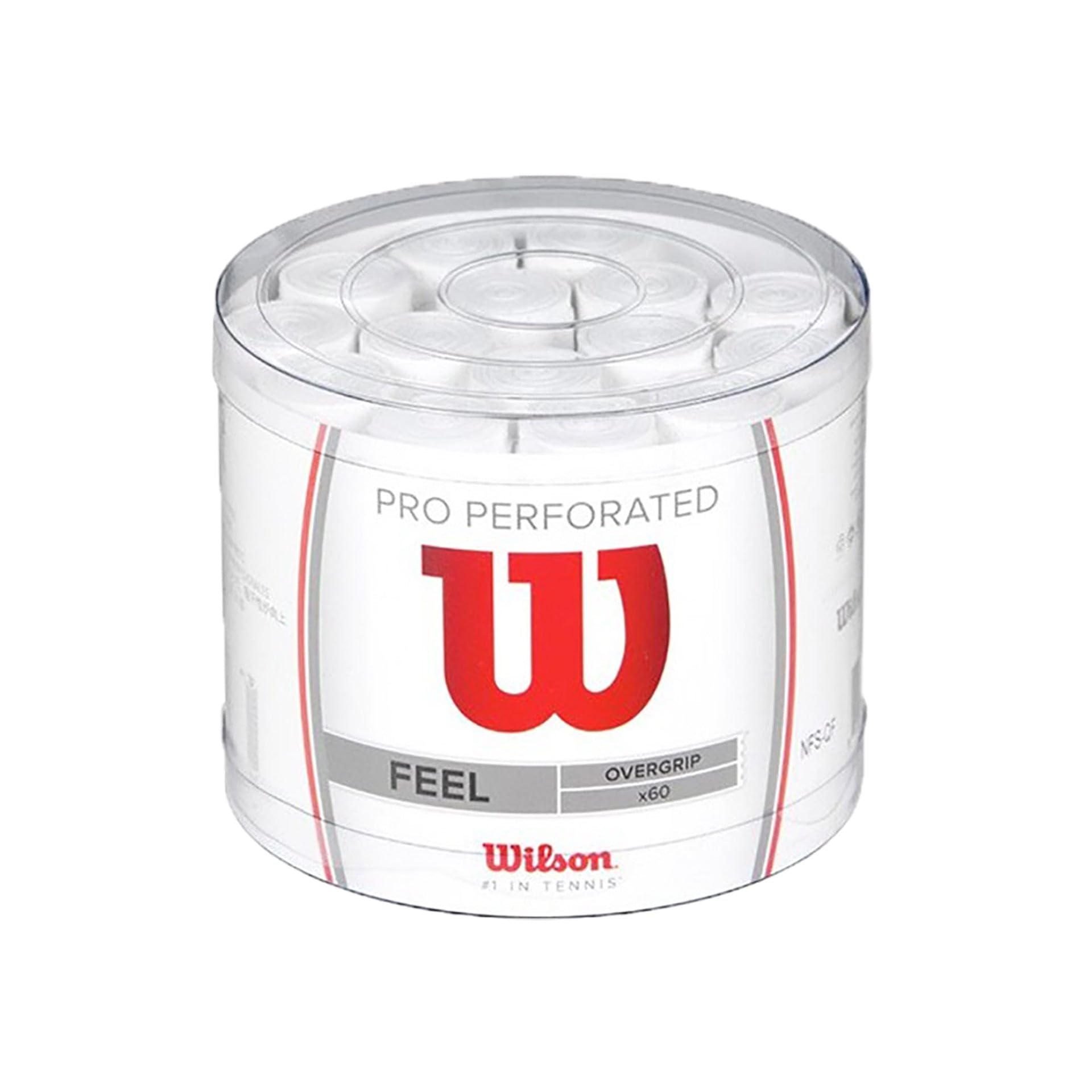 Wilson Unisex Perforated Tennis Racket Overgrip Wilson Pro Over Grip White One Size, White, Pack of 60 UK