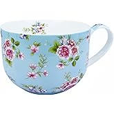 LJIMICAORO Large 24oz Coffee Cups Soup Mugs with Handles Traditional Large Cup Large Bone China Coffee Mugs Cup for Soups Cereals