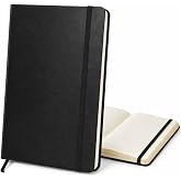 Caderno de Anotações A5 I 80 Folhas 21x15 cm I Capa Dura em PU I Imita Couro I Planner Pessoal para Organização I Elástico de