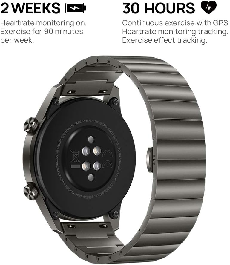 HUAWEI Watch GT 2 Smart Watch, 1.39 Inch AMOLED Display with 3D Glass Screen, 2 Weeks Battery Life, GPS, 15 Sport Modes, Bluetooth Calling Smartwatch, Titanium Grey, 46 mm - Image 4