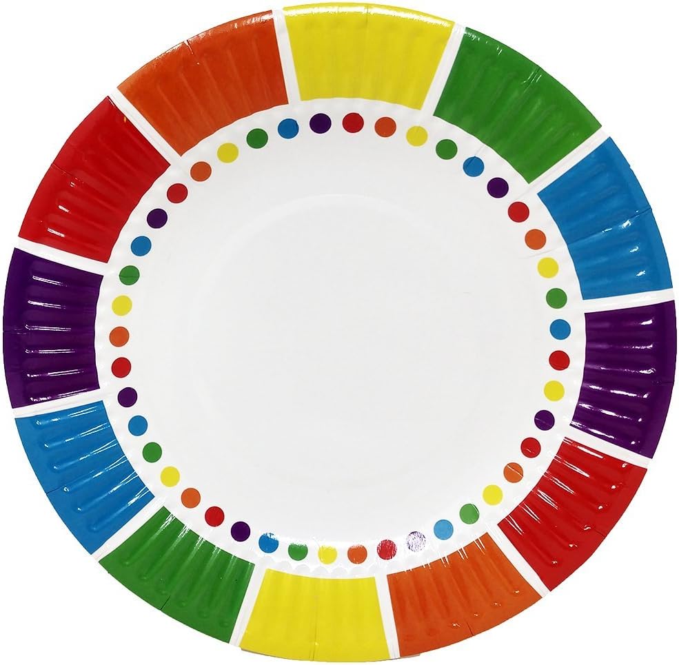Blue Orchards Rainbow Party Supplies Packs (113+ Pieces for 16 Guests!), Colorful Party Tableware, Rainbow Party Supplies: Toys & Games