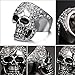 Mens Vintage Black Gothic Skull Rings 316L Stainless Steel Heavy Metal Rock Punk Biker Bands High Polished Size 8-12