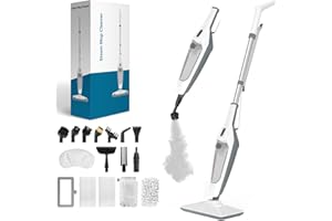 PEEH Steam Mop for Floor Cleaning, 12 in 1 Handheld Steam Cleaner for Home, Floor Steamer for Hardwood Windows Tile Laminate Shutter & Clothes with Attachments (White)