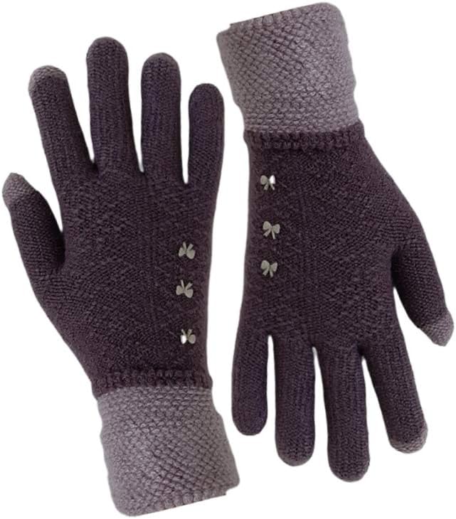 Fashion Sutra Girl's Touchscreen Winter Knit Gloves (Maroon, Free Size)