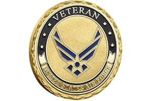 YIQILAFADA USAF U.S. Air Force Veteran Challenge Coin for Men Gift Thank You for Your Service