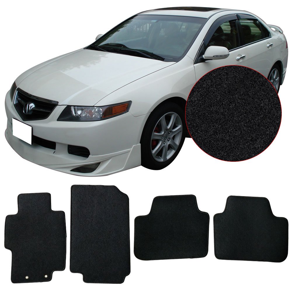 Amazon.com: Floor Mats Fits 2004-2008 Acura TSX | Black Nylon Front Rear  Flooring Protection Interior Carpets 4PC By IKON MOTORSPORTS | 2005 2006  2007: ...