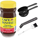 Bustelo®' Instant Coffee - Bold and Rich Espresso Flavor, 100% Arabica Beans, 7.05 oz Jar plus (1) LR60™ Coffee Powder Spoon 