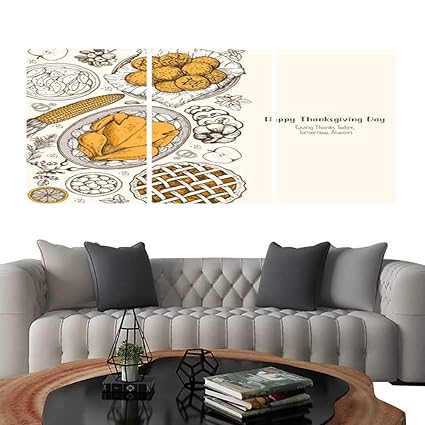 Amazoncom Triptych Art Setthanksgiving Day Top View Vector