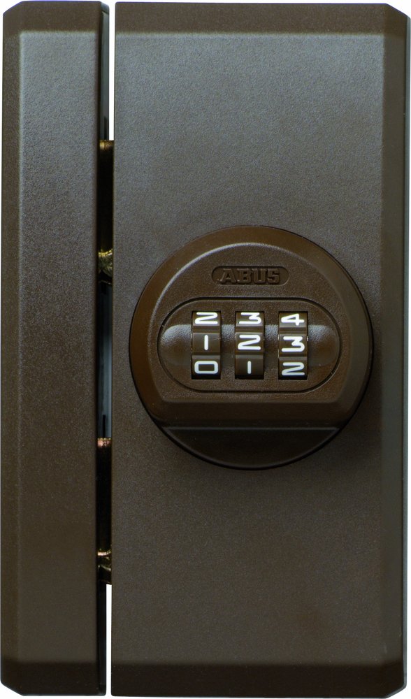 ABUS Additional Window Locking Device FTS106 - Window Lock with Individually Adjustable Numerical Code - ABUS Security Level 10 - 26117 - Brown