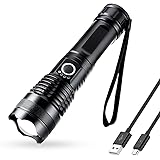 ODISTAR XHP50 USB Rechargeable 5000 Lumen LED Tactical Flashlight 5 Modes Water Resistant for Camping Hiking Outdoor Biking E