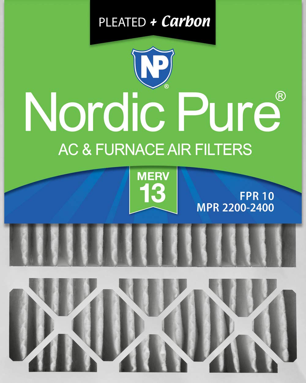 Nordic Pure 20x25x5 (4-3/8 Actual Depth) Honeywell Replacement MERV 13 Plus Carbon AC Furnace Air Filters, Box of 2