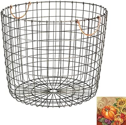 Threshold Extra Large Round Wire Decorative Storage Bin Antique