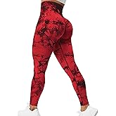 Rugkey Scrunch Butt Lift Leggings for Women Tie Dye High Waist Seamless Workout Yoga Pants Ruched Booty Compression Tights