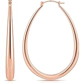 Gacimy Chunky Hoop Earrings for Women, 14K Gold Plated Oval Hoop Earrings with 925 Sterling Silver Post