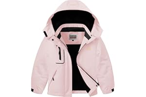 WULFUL Girl's Waterproof Ski Jacket Warm Fleece Hooded Winter Snow Coat