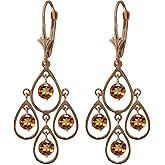 Galaxy Gold GG 14K Solid Gold Chandelier Earrings with Citrines