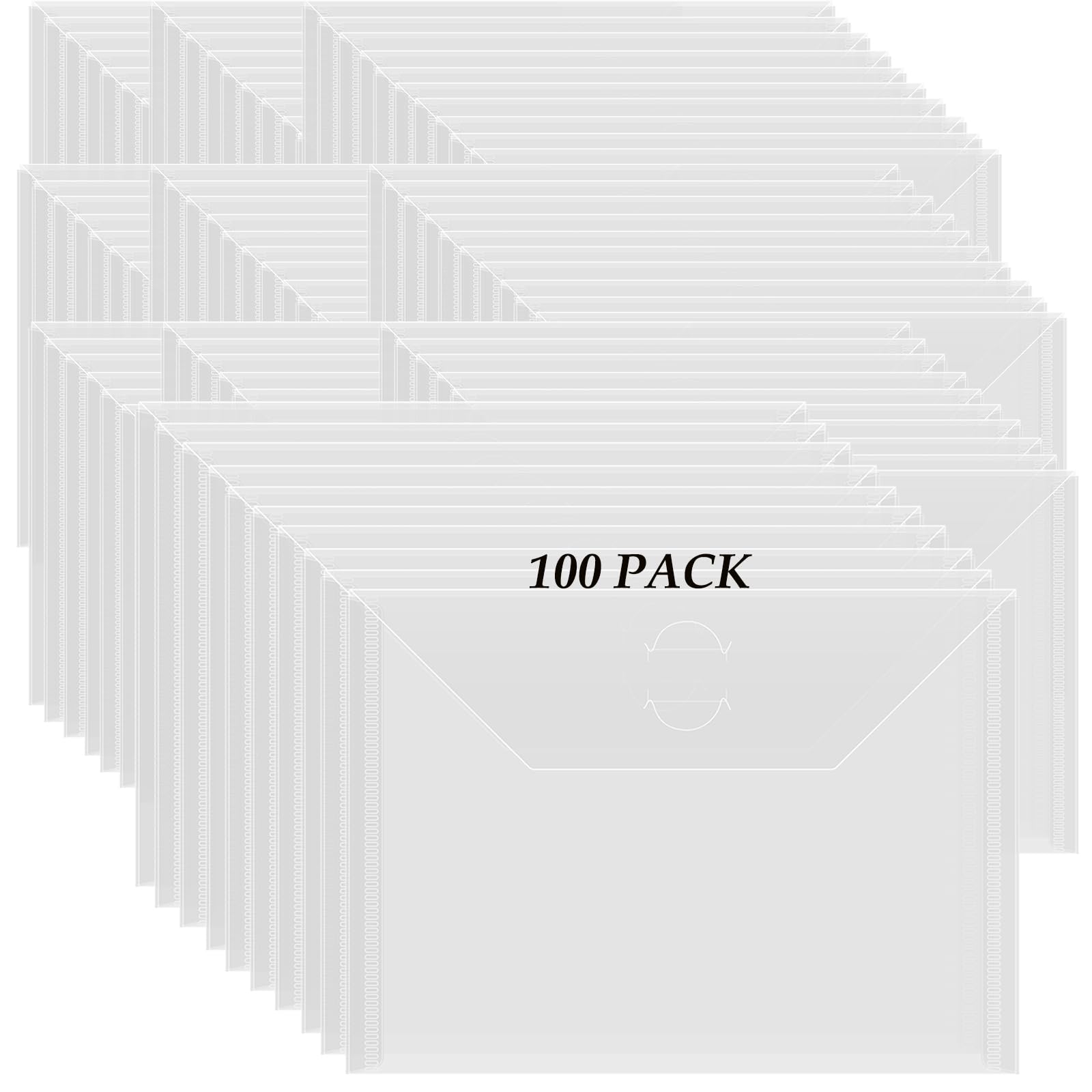 Briartw 100 Pack Clear 7x5" Storage Envelopes, Resealable Plastic Envelopes Pockets for Cutting Dies Stencil Crafts Organizer Holder,Storage Bag for Clear Stamp,Die Cuts,Scrapbook Paper,Photos