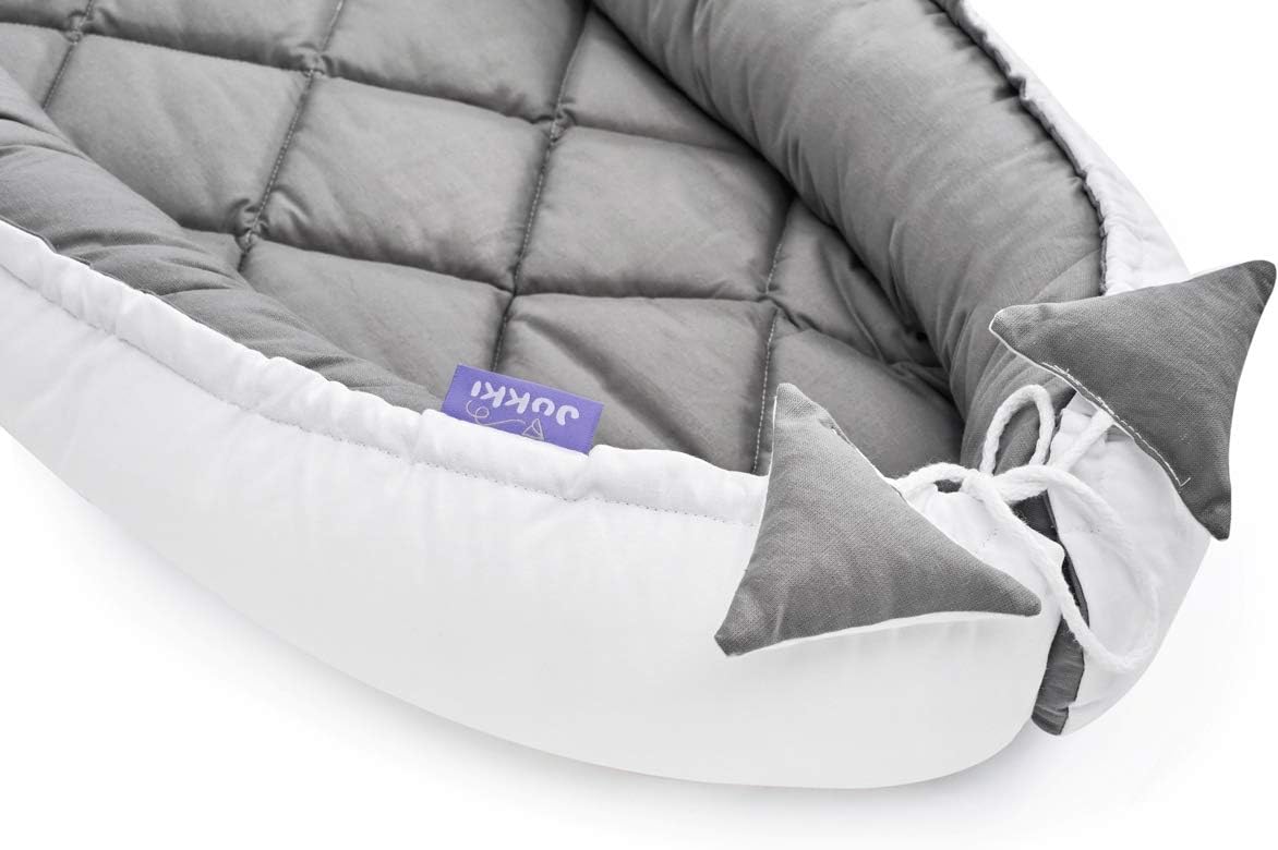 Matelasse 50x90 Cm Cocon Bebe 100 Coton Gris Et Blanc Matelasse Nid Pour Nouveau Ne Nourrisson Jukki Reducteur De Lit Bebe Cocon De Sommeil Pour Baby De 0 9 Mois Baby Nest Matelas Et Linge