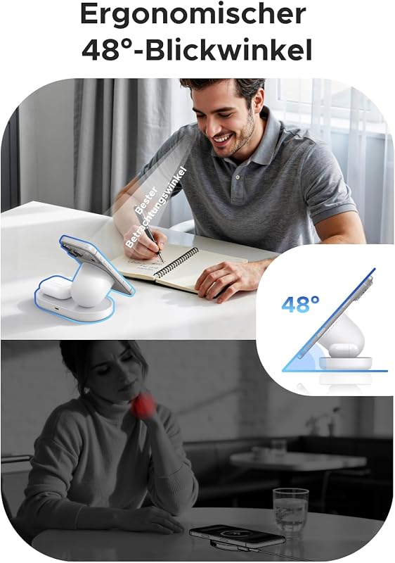 Zapix 2-in-1 Qi2 25W Magnetisches Kabelloses Ladegerät, Zertifiziert